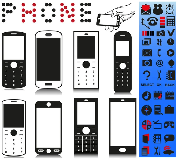 Téléphone et menu — Image vectorielle