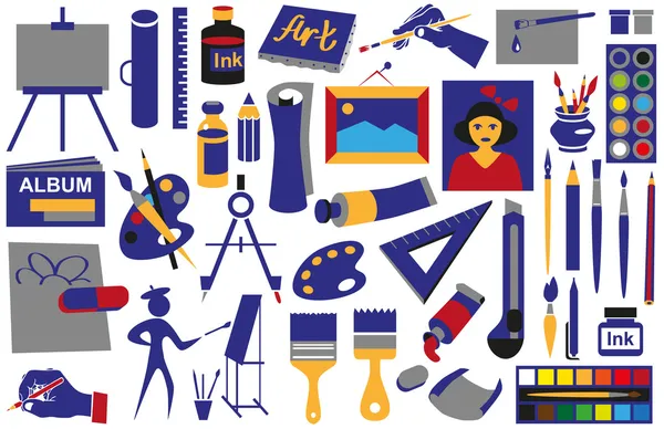 Atributos iconos de arte — Vector de stock