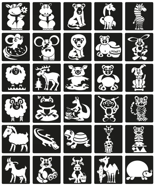 Iconos de animales — Archivo Imágenes Vectoriales