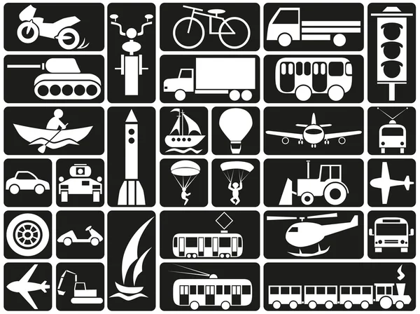 Wijzen van vervoer pictogrammen — Stockvector