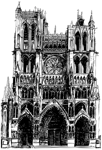 Cathédrale gothique d'Amiens — Image vectorielle