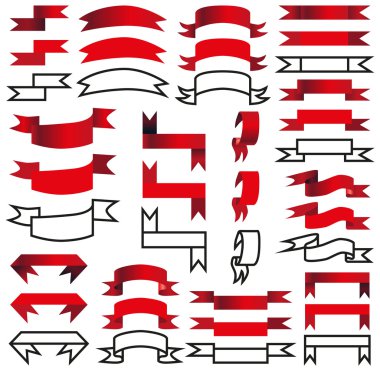 Şerit. afiş, Etiketler vektör çizim ayarlayın.