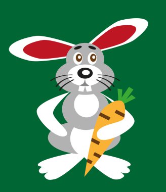 Bunny and carrot clipart