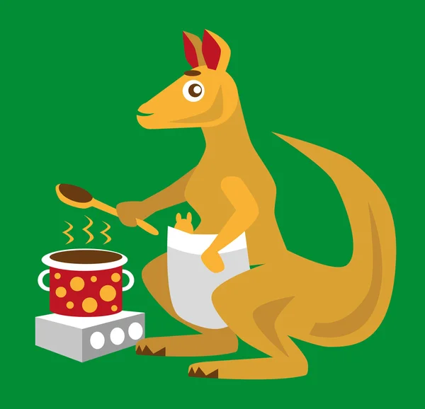 Kangaroo chef — Stock Vector
