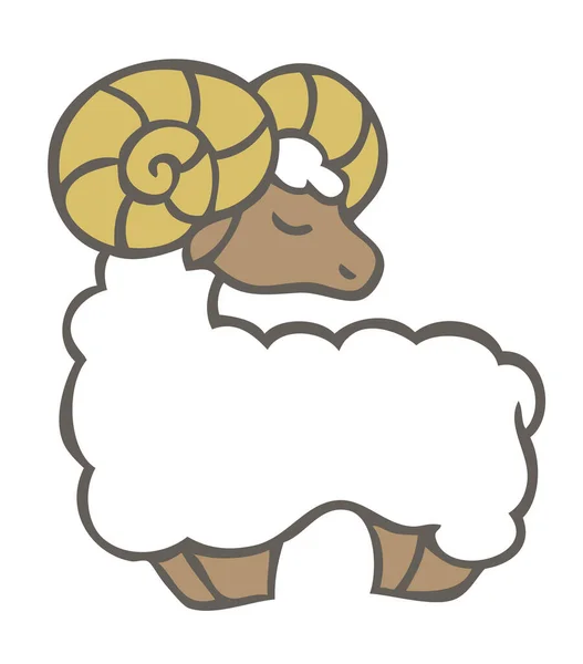 Знак Зодіаку Овен Ілюстрація Білому Тлі Вівці — стоковий вектор