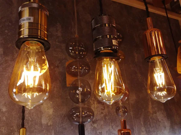 Luce Loft Design Illuminazione Vintage Lampade Incandescenza Lampadina — Foto Stock