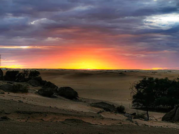 Captura Especial Pôr Sol Nas Dunas Namibianas — Fotografia de Stock