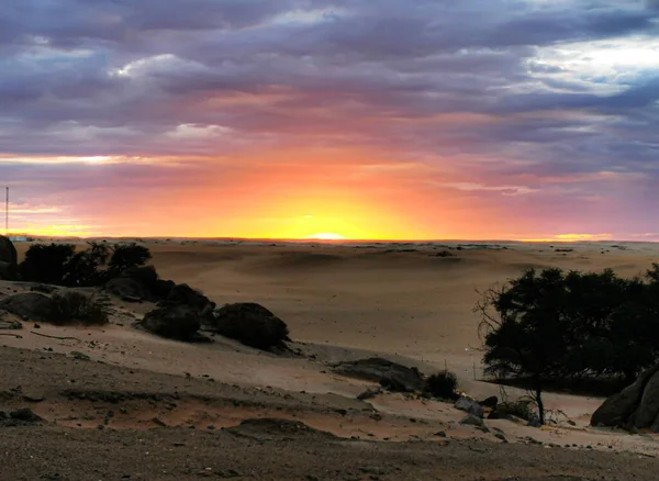 Captura Especial Pôr Sol Nas Dunas Namibianas — Fotografia de Stock