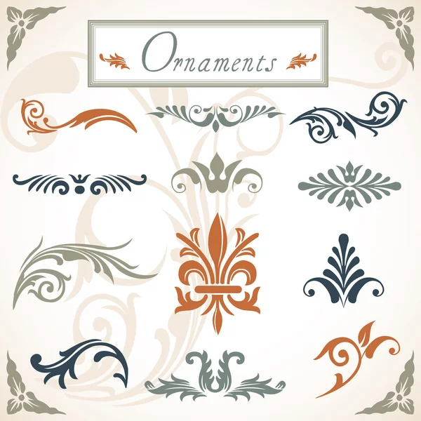 Victoriaanse scroll ornamenten — Stockvector