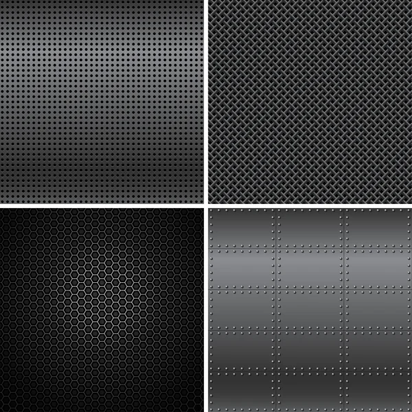 Black Metal Textures — Stock Vector