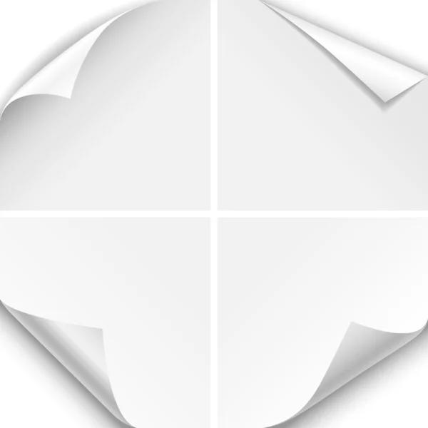Pliages d'angle en papier blanc — Image vectorielle