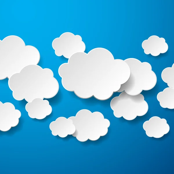 Floating Paper Clouds Fundo — Vetor de Stock