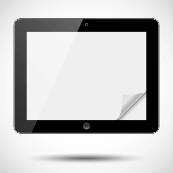 Tablet mit Papierecke — Stockvektor