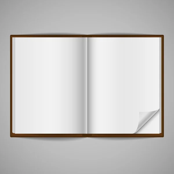 Prázdné otevřená kniha s rohu krát — Stockový vektor