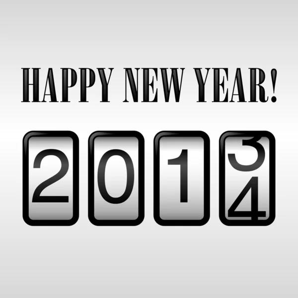 新年あけましておめでとうございます 2014年走行距離計 — ストックベクタ