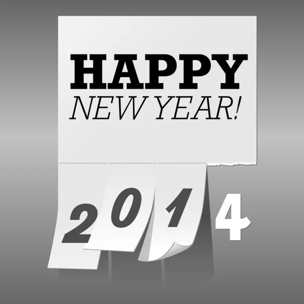 Nový rok 2014 Odtrhněte papír na pozadí — Stockový vektor