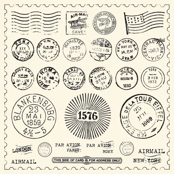 Ensemble de timbres vintage — Image vectorielle