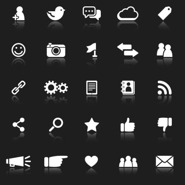 yansıması ile beyaz Sosyal Medya simgeler