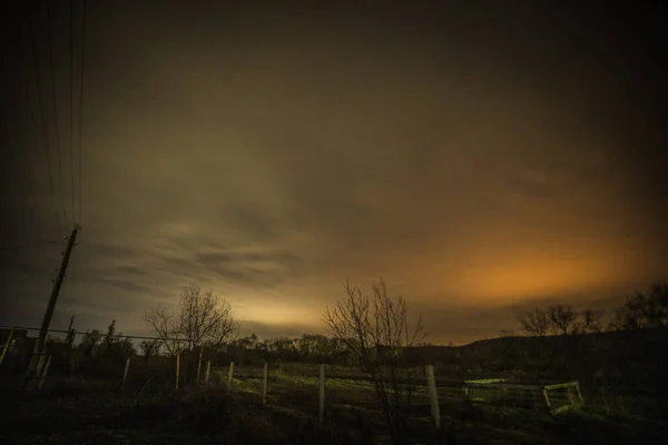 Paysage Nocturne Dans Campagne Russe — Photo