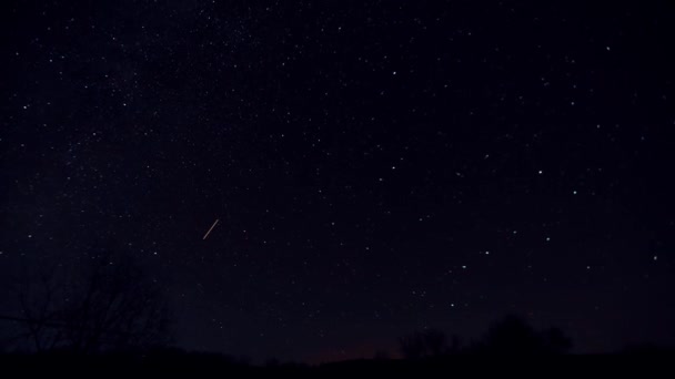 Night Timelapse Russian Countryside Footage — стоковое видео