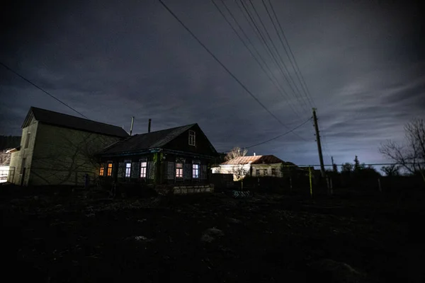 Natt Landskap Den Ryska Landsbygden — Stockfoto