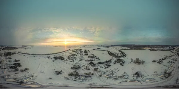 Vinter Panoraman Över Den Ryska Byn — Stockfoto