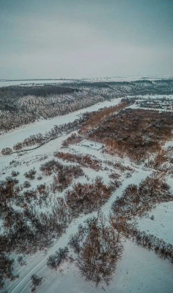 Winter Panoramas Russian Village — Stock Photo, Image