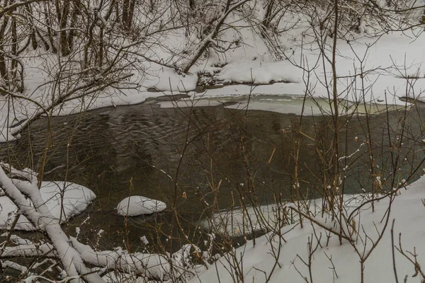 Winterfluss Kalten Russland — Stockfoto