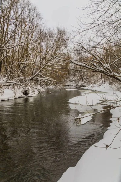 Winterfluss Kalten Russland — Stockfoto