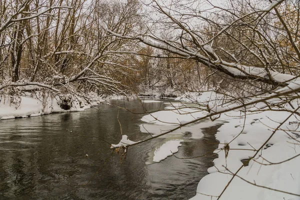 Río Invierno Rusia Fría —  Fotos de Stock