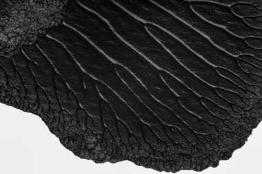 beyaz kağıt arkaplan üzerinde siyah beyaz soyut akrilik boya renk dokusu rorschach mürekkep lekesi yöntemi kullanarak