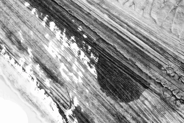 Noir Blanc Abstrait Peinture Acrylique Texture Couleur Sur Fond Papier — Photo