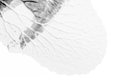 beyaz kağıt arkaplan üzerinde siyah beyaz soyut akrilik boya renk dokusu rorschach mürekkep lekesi yöntemi kullanarak