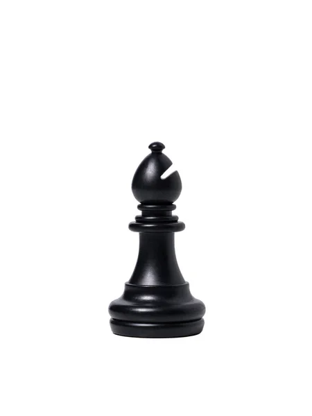 Isolated Black Bishop Chess Piece White Background — Stock Photo, Image