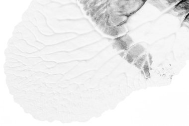 beyaz kağıt arkaplan üzerinde siyah beyaz soyut akrilik boya renk dokusu rorschach mürekkep lekesi yöntemi kullanarak