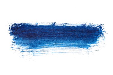 Mavi soyut suluboya fırça darbesi dokusu logo ve afiş için beyaz arka planda izole edilmiş. tasarım, yaratıcı ve illüstrasyon.