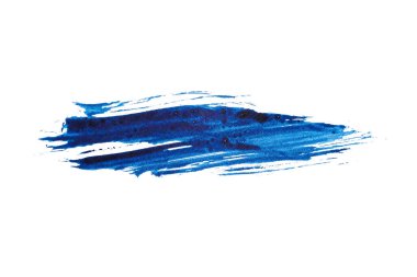 Mavi soyut suluboya fırça darbesi dokusu logo ve afiş için beyaz arka planda izole edilmiş. tasarım, yaratıcı ve illüstrasyon.