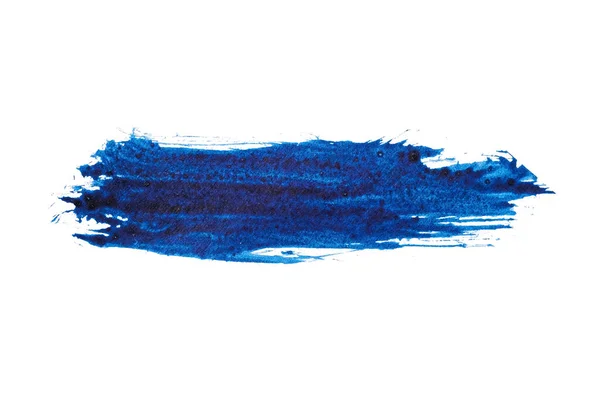 Синий Абстрактный Акварели Кисть Мазок Текстуры Изолированы Белом Фоне Логотипа — стоковое фото