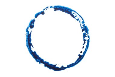 Mavi soyut suluboya fırça darbesi dokusu logo ve afiş için beyaz arka planda izole edilmiş. tasarım, yaratıcı ve illüstrasyon.