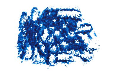 Mavi soyut suluboya fırça darbesi dokusu logo ve afiş için beyaz arka planda izole edilmiş. tasarım, yaratıcı ve illüstrasyon.