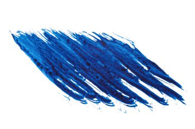 Mavi soyut suluboya fırça darbesi dokusu logo ve afiş için beyaz arka planda izole edilmiş. tasarım, yaratıcı ve illüstrasyon.