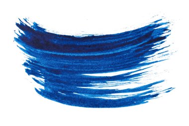 Mavi soyut suluboya fırça darbesi dokusu logo ve afiş için beyaz arka planda izole edilmiş. tasarım, yaratıcı ve illüstrasyon.