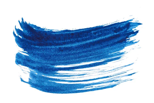 Mavi soyut suluboya fırça darbesi dokusu logo ve afiş için beyaz arka planda izole edilmiş. tasarım, yaratıcı ve illüstrasyon.