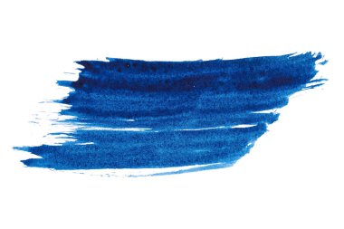 Mavi soyut suluboya fırça darbesi dokusu logo ve afiş için beyaz arka planda izole edilmiş. tasarım, yaratıcı ve illüstrasyon.