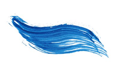 Mavi soyut suluboya fırça darbesi dokusu logo ve afiş için beyaz arka planda izole edilmiş. tasarım, yaratıcı ve illüstrasyon.