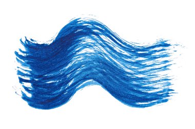 Mavi soyut suluboya fırça darbesi dokusu logo ve afiş için beyaz arka planda izole edilmiş. tasarım, yaratıcı ve illüstrasyon.