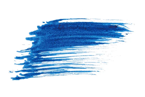 Mavi soyut suluboya fırça darbesi dokusu logo ve afiş için beyaz arka planda izole edilmiş. tasarım, yaratıcı ve illüstrasyon.