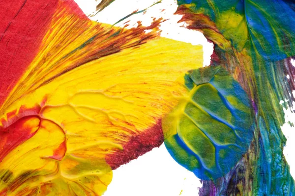 mavi kırmızı soyut akrilik boya renk dokusu beyaz zemin üzerinde mürekkep lekesi yöntemi kullanarak