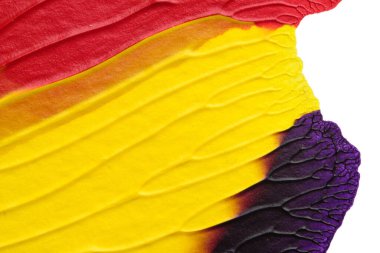 mavi kırmızı soyut akrilik boya renk dokusu beyaz zemin üzerinde mürekkep lekesi yöntemi kullanarak