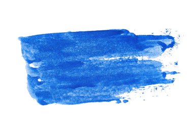 Mavi soyut suluboya fırça darbesi dokusu logo ve afiş için beyaz arka planda izole edilmiş. tasarım, yaratıcı ve illüstrasyon.